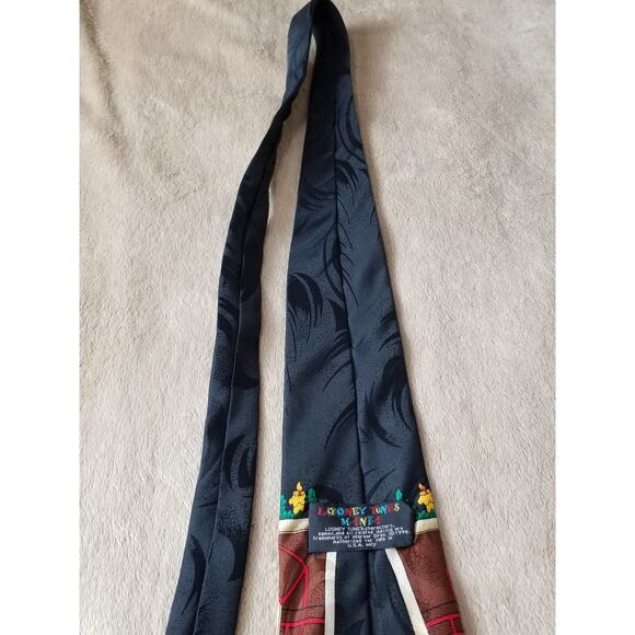 Looney Tunes Mania 1996 Christmas Tasmanian Devil Men's Tie Polyester Vintage - Picture 11 of 12